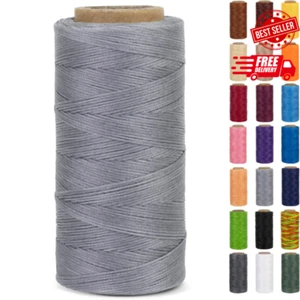0.8mm Waxed Thread for Leather Sewing 284 Yards 150D Flat Wax String Sewing Thre - Picture 1 of 8
