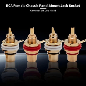 4PCS Audio vergoldet Messing RCA Buchse Phono Chassis Buchse Anschlussklemme DIY - Picture 1 of 8