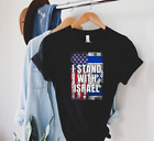 I Stand With Israel T-Shirt Pray For Israel USA American Flag Support