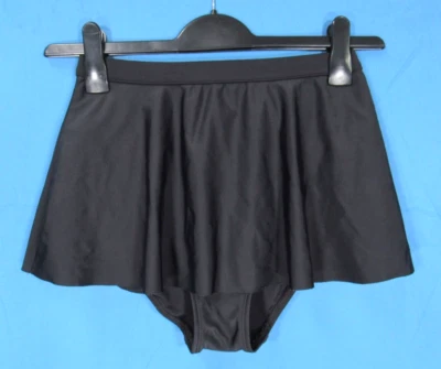 ANNE COLE Women's SOLID BLACK Pull-On SWIMWEAR Modest Swim Suit Bottoms Skirt 12 - Image 1 of 4