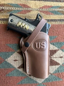 Fits Colt RIA 4.25 Commander M 1911 Leather Holster Western Holster w US Stamp - Picture 1 of 9