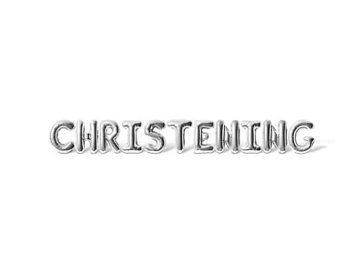 CHRISTENING Letter Balloon Banner - Baptism Party Decorations, 16" Balloons - Image 1 of 4