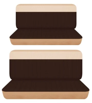 Se adapta a Dodge Special 1948 sedán de 4 puertas cubiertas de asiento de banco delanteras y traseras marrón tostado Foto 1 de 4