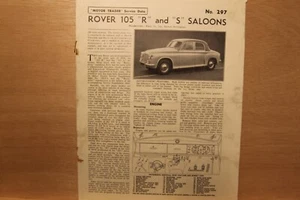 Original Rover P4 105 R & S Limousinen (1958) Motor Trader Service Daten Nr. 297 - Bild 1 von 1