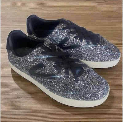 Zapatillas deportivas Tretorn Camden brillantes plateadas negras para mujer talla 7 brillantes informales Foto 1 de 4