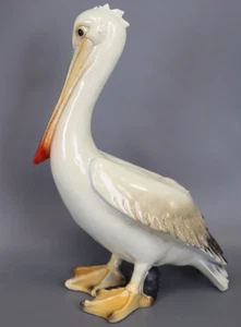Weißer Pelikan Deko Figur 13 cm - Maritim Harz Statue für Zuhause - Bild 1 von 5