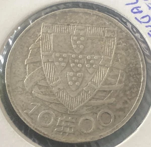 Portugal Silber Krone Münze 10 Escudos 10e 1940 vz+ - Bild 1 von 2