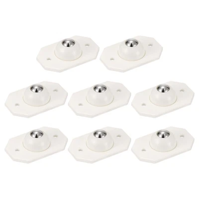8x Selbstklebende Räder Mini Drehbar Lenkrollen 360° Drehung Riemenscheibe Weiß - Bild 1 von 4