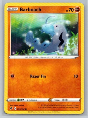 Barboach #099/192 SWSH02: Rebel Clash Common - Pokemon Cards G16 - Image 1 of 2