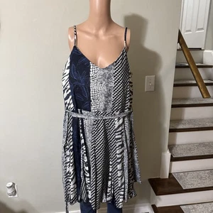 Tie Waist Mini Dress Banana Republic White And Blue Women’s Small Summer  - Picture 1 of 7