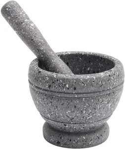 Resin Mortar and Pestle Set, Guacamole Bowl Molcajete Grinder Garlic Spices H... - Picture 1 of 9