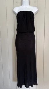 Neu mit Etikett Sweet Pea Stacy Frati Maxikleid M Medium trägerlos Röhre schwarz Netz Y2K NEU - Bild 1 von 5