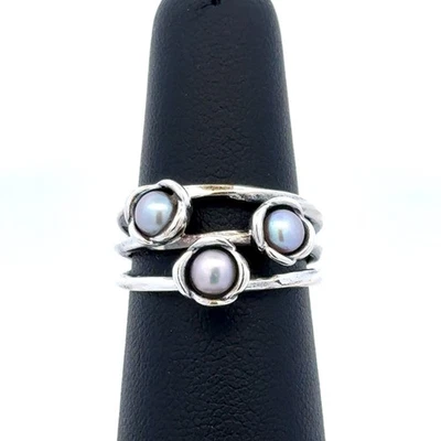 Anillo PANODRA ALE 925 Plata Esterlina Gris Perla Mis Tres Deseos Floral 190606GP Foto 1 de 4