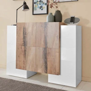 Madia PILLON moderna 2+4 ante battenti bianco acero pereira - Foto 1 di 4