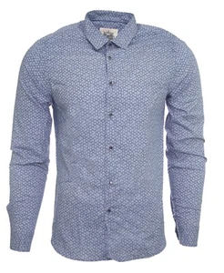 Freeman T Porter Chemise bleu homme slim fit fantaisie homme Come winter circle - Imagen 1 de 12