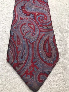 CORBATA HOMBRE GEOFFREY BEENE ROJA CON AZUL Y GRIS PAISLEY 3,5 X 58 - Imagen 1 de 4