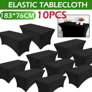 10X Spandex Table Cover Fitted Stretch Tablecloth Party Banquet Decor Table Mat - Picture 1 of 16