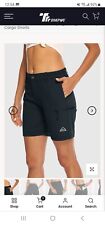 Women's Quick Dry Lightweight Stretchy Cargo Shorts L Large NAVY Blue NWT UPF 50