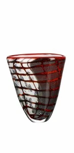 20th Century Murano Top Quality Art Glass Pezzato Silver Leaf Studio Vase - Picture 1 of 4