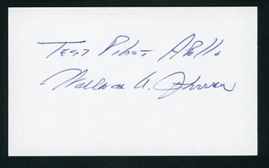 Wallace Johnson WWII Vet. Apollo Test Pilot Signed 3x5 Index Card G1311 - Picture 1 of 1