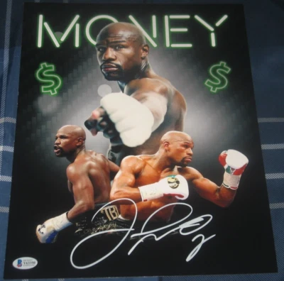 Floyd Mayweather Signed Autograph 11x14 Photo BAS Beckett Certified Auto Money - Image 1 of 4