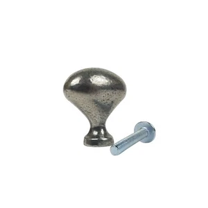 RH Rejuvenation Hardware Oval Pewter Cabinet Knob Medium C4245 Pottery Barn 1.25 - Picture 1 of 2