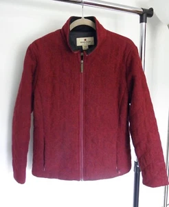 WOOLRICH WOMEN'S RUBY HEATHER 100% WOOL ZIPPERED INSULATED JACKET - SMALL - EUC! - Picture 1 of 4
