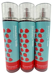Bath & Body Works LOT 3 Strawberry Soda Fine Fragrance Mist Spray 8 oz 3pk - Picture 1 of 2