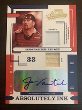 Jason VARITEK 2004 Playoff Absolute Memorabilia Ink Dual Relics AUTO 16/100 NM