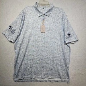 Peter Millar Summer Comfort Polo Shirt Men's XXL White Fat Tuesday Mardi Gras - Picture 1 of 11
