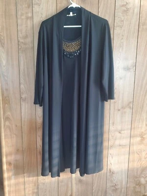 Vestido negro de una pieza para mujer Haani talla 2X manga 3/4 Foto 1 de 4