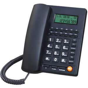 Durable Landline Crystal Dialpad Desk Telephone Caller ID Display Office Home SN