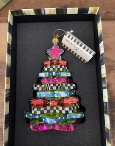 MacKenzie-Childs Glass Christmas Ornament  STACKING STAR TREE - NIB - Picture 1 of 6
