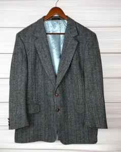 Boston Traders cappotto sportivo blazer grigio lana tweed monopetto foderato 44R - Foto 1 di 12