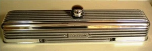 Thickstun Chevrolet 6 Finned Rocker 4 bolt Valve Cover 235 261 Inline polished - Picture 1 of 5