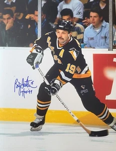 Signed  11x14 BRYAN TROTTIER "HOF 97" Pittsburgh Penguins Autographed Photo  COA - Picture 1 of 1