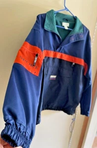 IZODSPORT IZOD half zip men's jacket/slicker M raincoat nylon polyester BLUE!!! - Picture 1 of 6