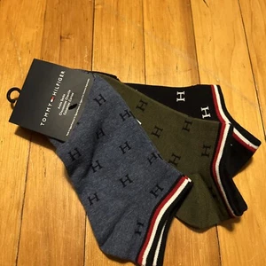 NWT Tommy Hilfiger Women's Cotton Blend Ankle Socks 3 Pack H LOGO Cute 🥰 - Picture 1 of 11