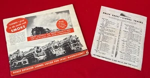 ORIGINAL LIONEL 1946 DEALER ADVANCE CATALOG WITH ISSUE & 1946 CATALOG PRICE LIST - Picture 1 of 7