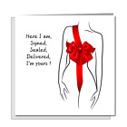 Sexy Christmas Card for boyfriend or husband naughty rude pretty beautiful red