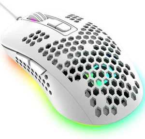 RGB Backlit Wired Gaming Mouse Ultralight Honeycomb Shell Mice LED Lighting USB - Picture 1 of 15