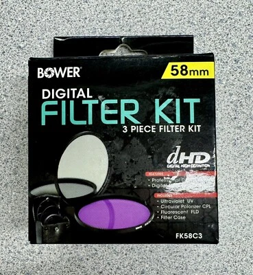 52mm 3 Piece Multi-Coated HD Digital Lens Glass Protector Filter Kit UV CPL FLD - Image 1 of 4
