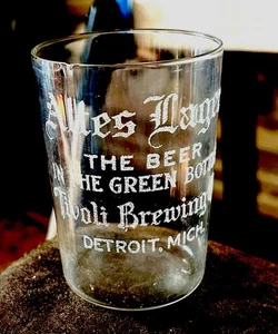 Antikes ALTES DETROIT FRÜHES GEÄTZTES BIERGLAS dünnes mundgeblasenes Glas - Bild 1 von 7