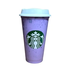 NUEVO vaso reutilizable Starbucks con tapa mármol 16 oz lavanda baya descontinuado - Imagen 1 de 4