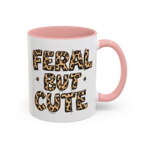 Taza de café con acento salvaje pero lindo, taza de café con estampado de leopardo - Imagen 1 de 13