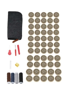 55pcs Gold Woven Texture Metal Buttons, Sewing Replacement Kit for Coat Blazer - Image 1 of 4