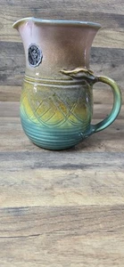 Vtg Dryden Art Pottery Multicolor Drip Glaze Pitcher 2001 55th Anniversary - Picture 1 of 11