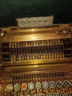 Старинный ВИНТАЖНЫЙ латунный декоративный НАЦИОНАЛЬНЫЙ КАССОВЫЙ АППАРАТ - Изображение 1 из 4