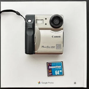 Canon PowerShot 350- 0.3MP - Vintage Digital Camera - Silver and Black - - Picture 1 of 7