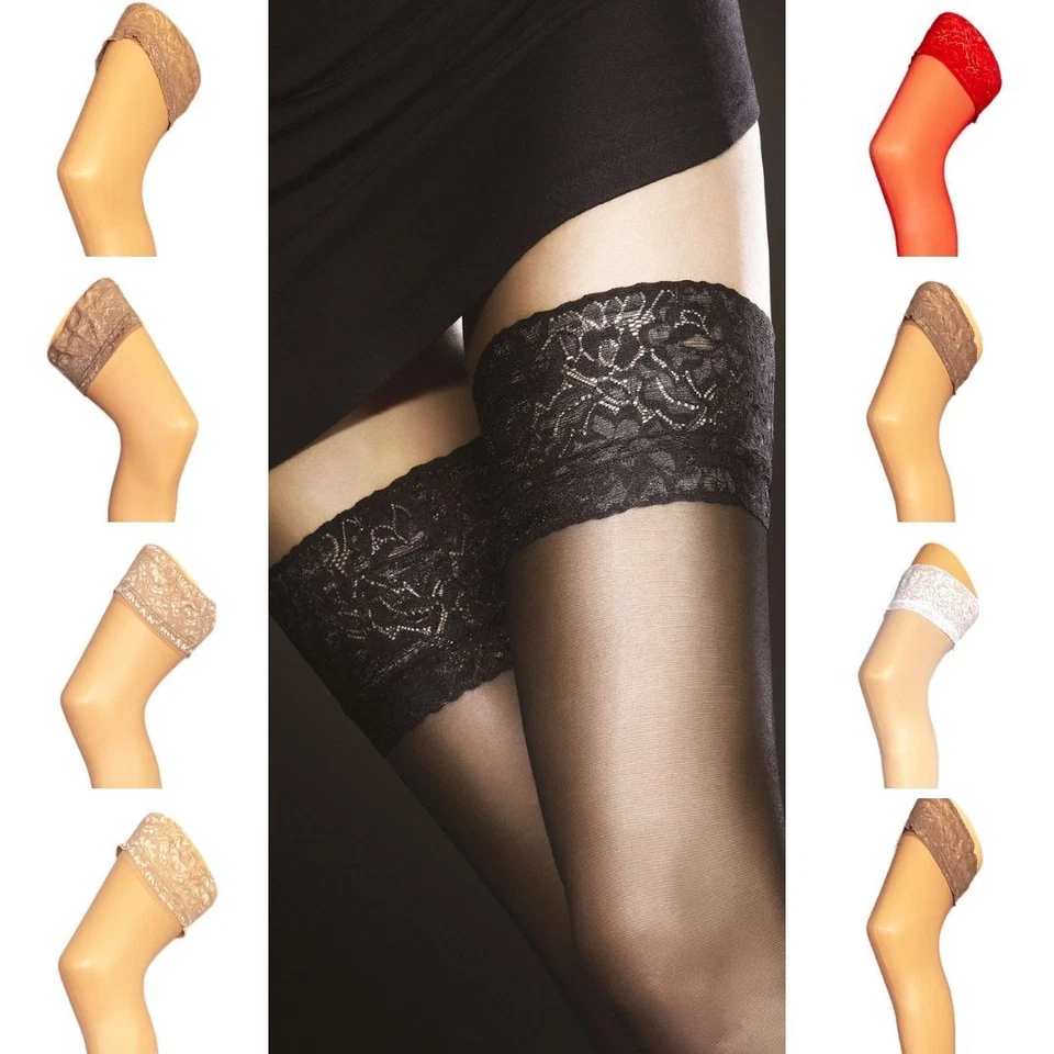 Fiore Milena 20DEN Halterlose Strümpfe 9 Farben S-XXL Damenstrümpfe Nylons 36-54 - Bild 1 von 4